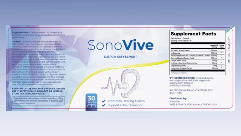 Sonovive Supplements