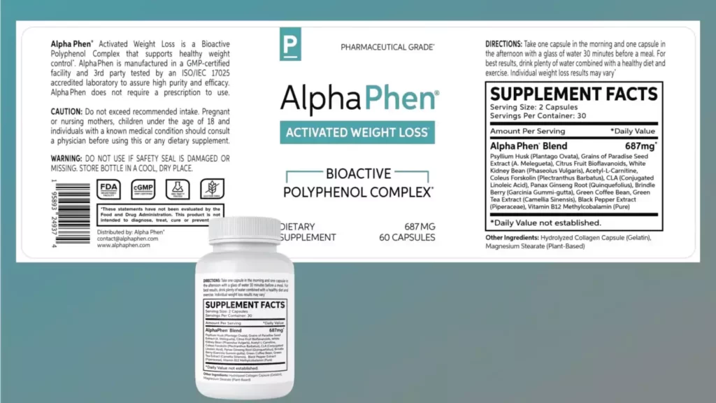 Alpha Phen supplement facts