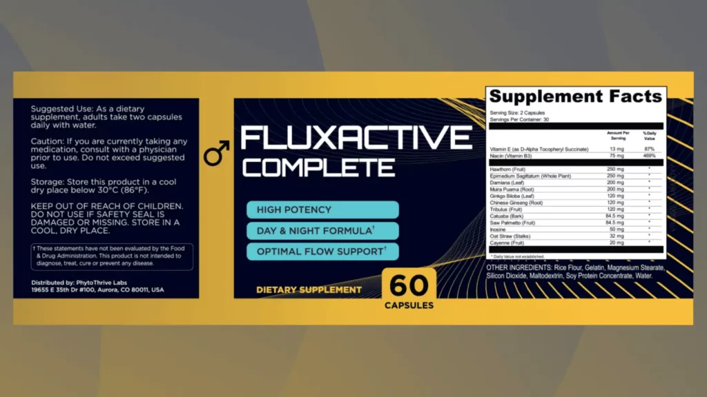 Fluxactive Complete supplement facts