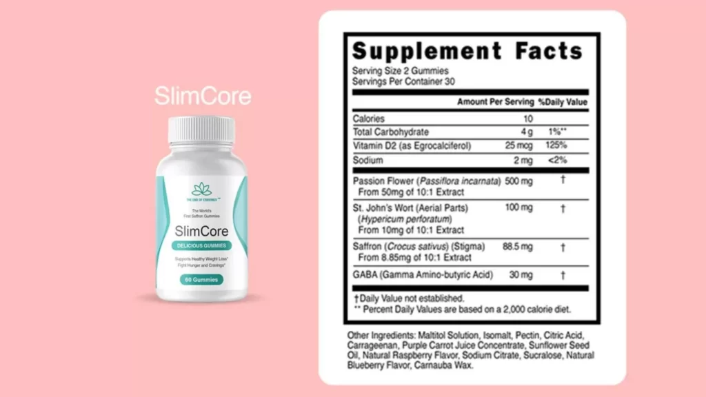 SlimCore Gummies Supplement Facts