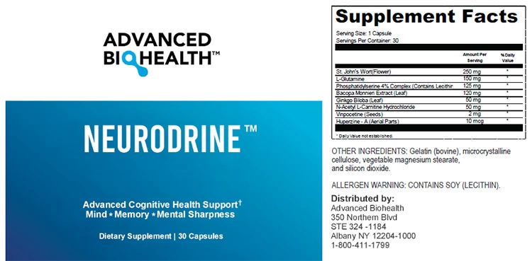 Neurodrine Supplement Facts