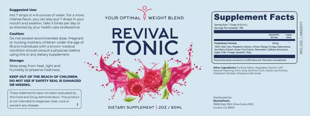 Revival Tonic Ingredients